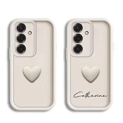 Custom 3D Love Heart Phone Case - Galaxy Note20 Ultra (White--3D)
