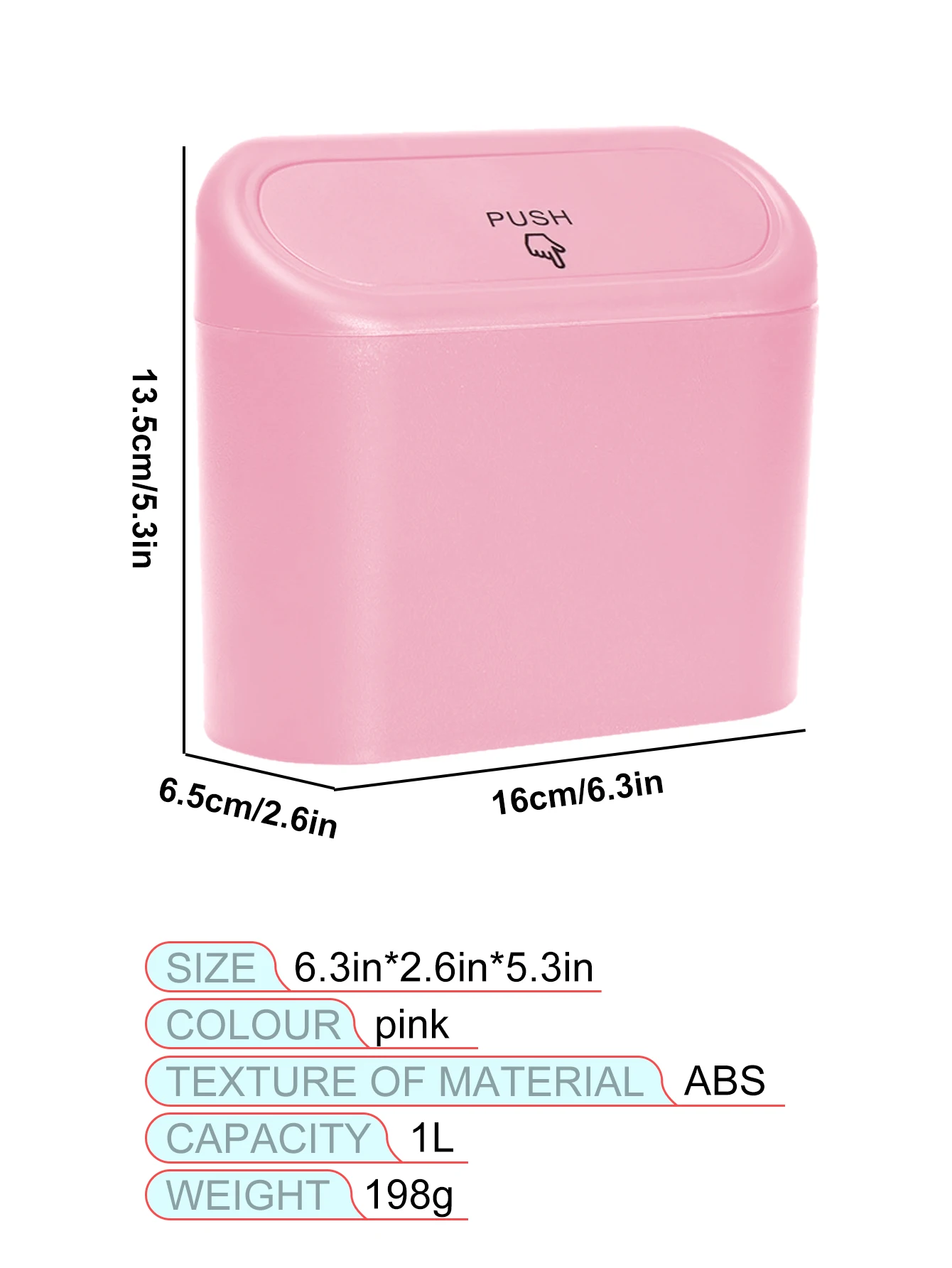 Car Trash Can Car mounted garbage bin with lid hanging storage bin Mini press type side door garbage storage