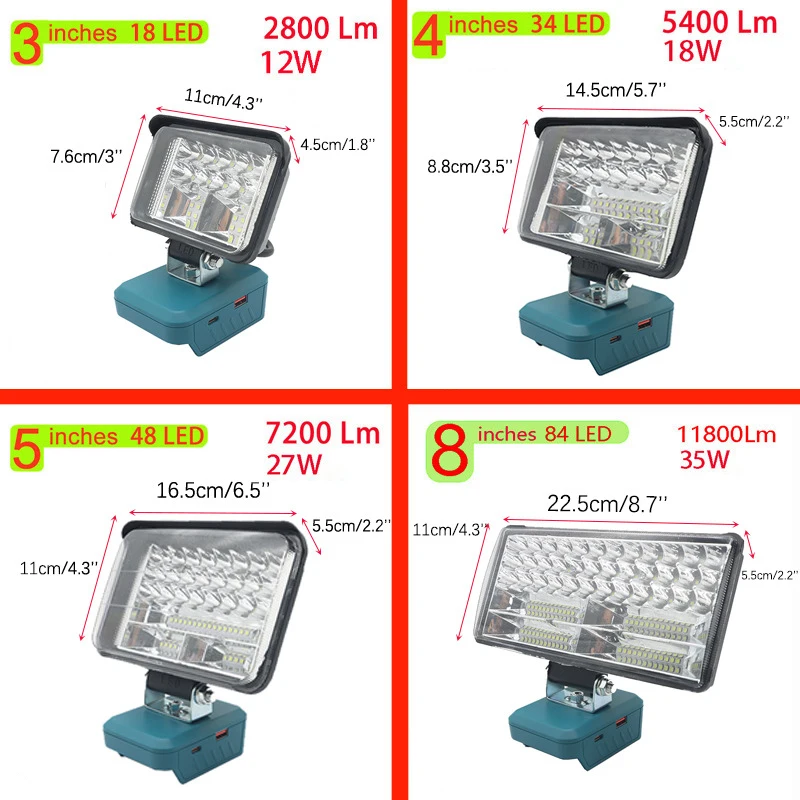  18V Ƭ ̿ ͸ LED ۾ ,  ۾  , ƮƮ, 18W USB CŸ , 3 ġ, 4 ġ, 5/8 ġ