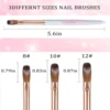 #8-#12 Kolinsky Acrylic Nail Brush Set 3D Pure Handmade Nail Brushes For Acrylic Application Professional Nail Art Brush 2