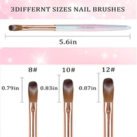 #8-#12 Kolinsky Acrylic Nail Brush Set 3D Pure Handmade Nail Brushes For Acrylic Application Professional Nail Art Brush 2