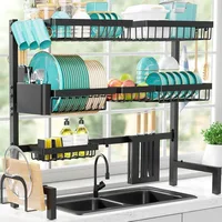 Dish Drying Rack - Large Over The Sink Dish Drainer Drying Rack, Large Capacity Stainless Steel Dish Rack, Storage Rack 1