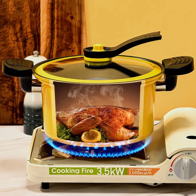 Micro Pressure Cooker Cookware Soup Meats Pot Rice Cooker Gas Stove Pressure  Stew Pan Non-Stick Cooking Pots For Kitchen - AliExpress