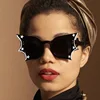 Hip Hop Stylish Women Sunglasses Bat Shape Rhinestone Decoration Sun glasses Female Stage Show Cool Sunglasses 4