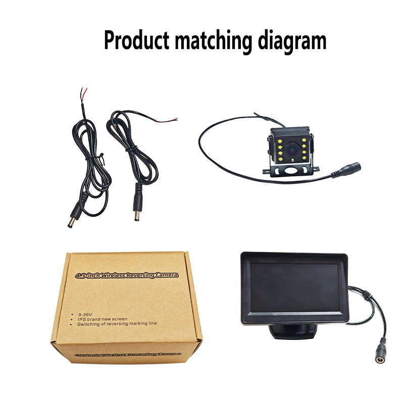 מצלמת רוורס אלחוטית 'HD TFT LCD משאית מתקפלת אוטובוס עוזר חניה מוניטור S DC 12V/24V מוניטור לרכב מתקפל.