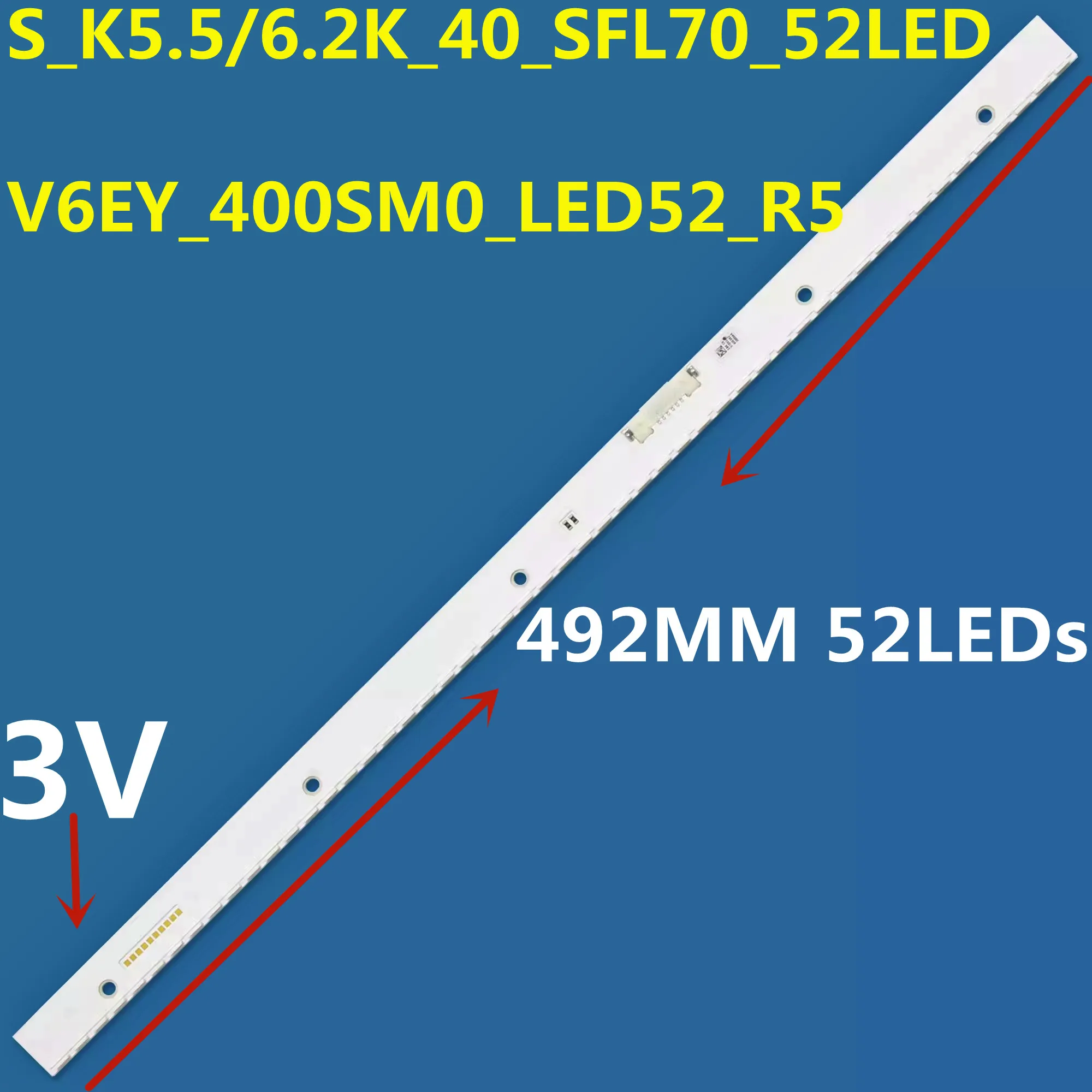 

20PCS LED Backlight Strip For V6EY_400SM0_LED52_R5 BN96-39504A UA40KC20SAJ UA40K6800AJ UN40K6250 UN40K6500 CY-VK040BGLV3H