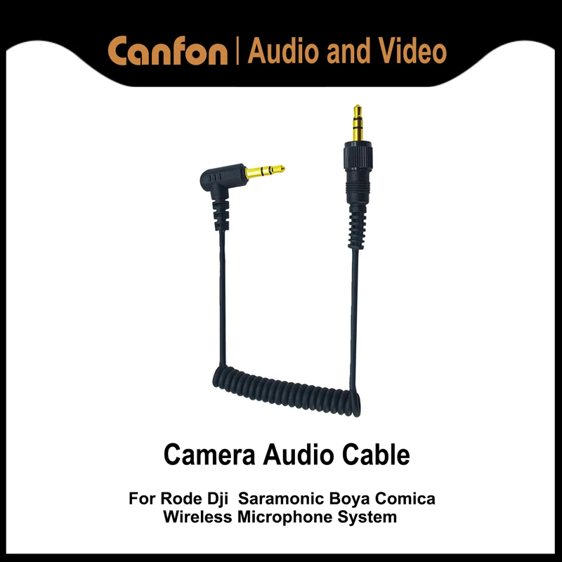 Canfon TRS Nut Lock Plug Stereo Cable Compatible with Saramonic Rode Dji Comica Boya Wireless Microphones for Camera Recording