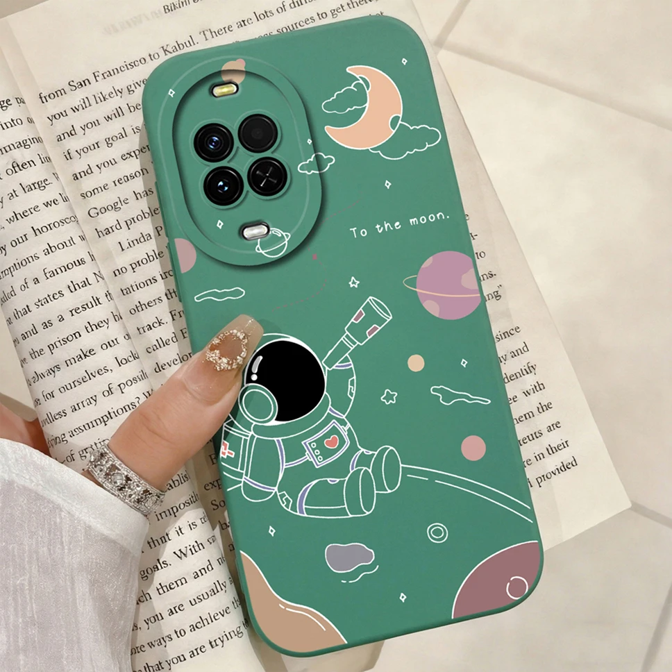 Cute Astronaut Soft Liquid Silicone Anti-Drop Phone Case - Smooth Protective Cover