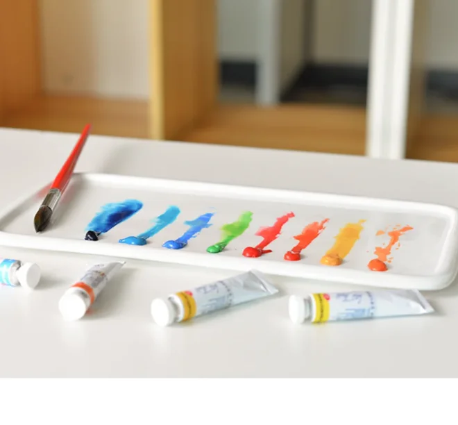 1Pc Square Ceramics Watercolor Palette water tank Office Calligraphy painting supplies Ceramic Artist Paint Palette Tray