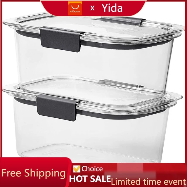 Rubbermaid Brilliance BPA Free Food Storage Containers with Lids, Airtight,  for Lunch, Meal Prep, and Leftovers, Set of 2 (4.7 Cup)