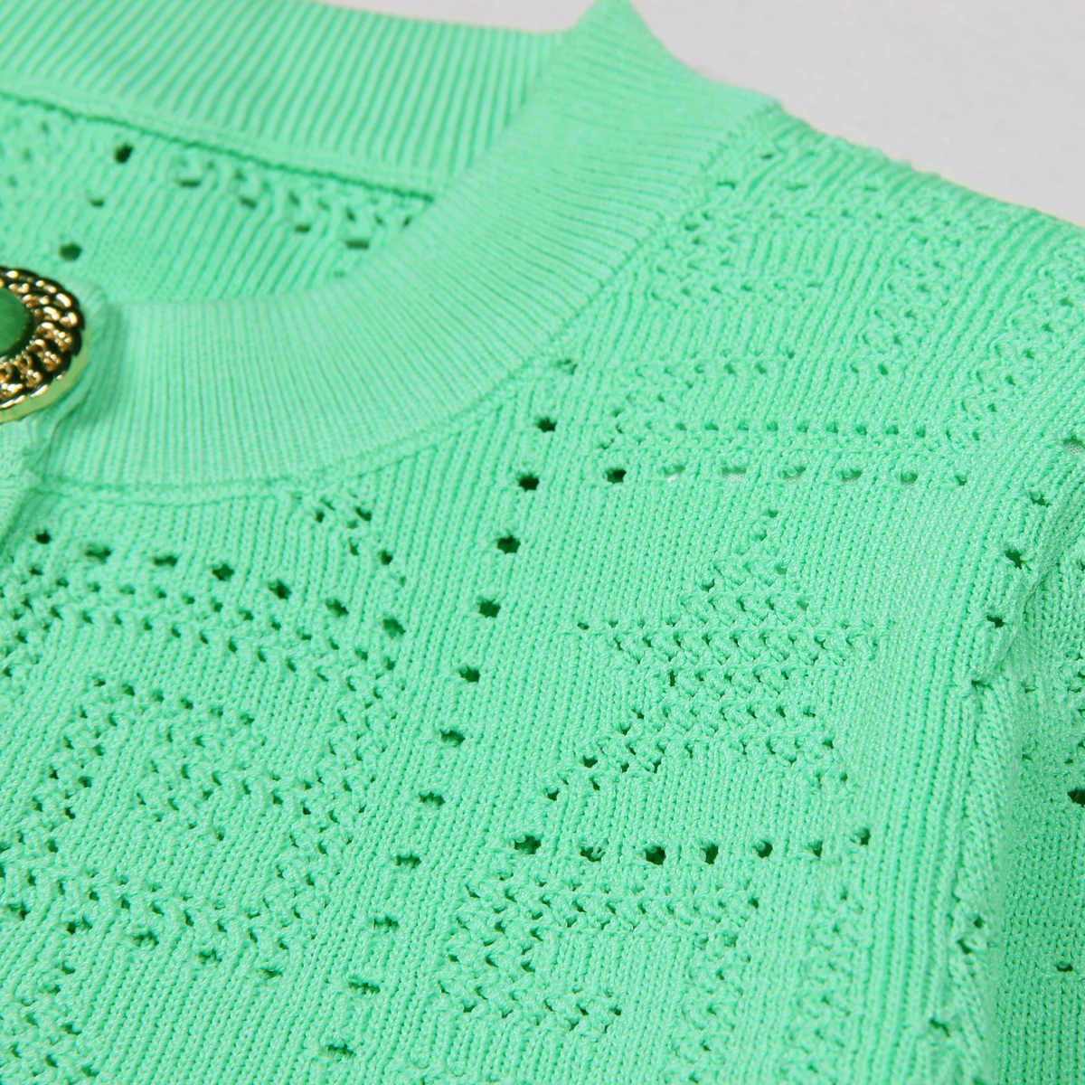 긴팔 라운드넥 가디건 상의 모직 재킷, 유럽 및 미국 하이 퀄리티 니트웨어, 2024 용수철 가을 신상