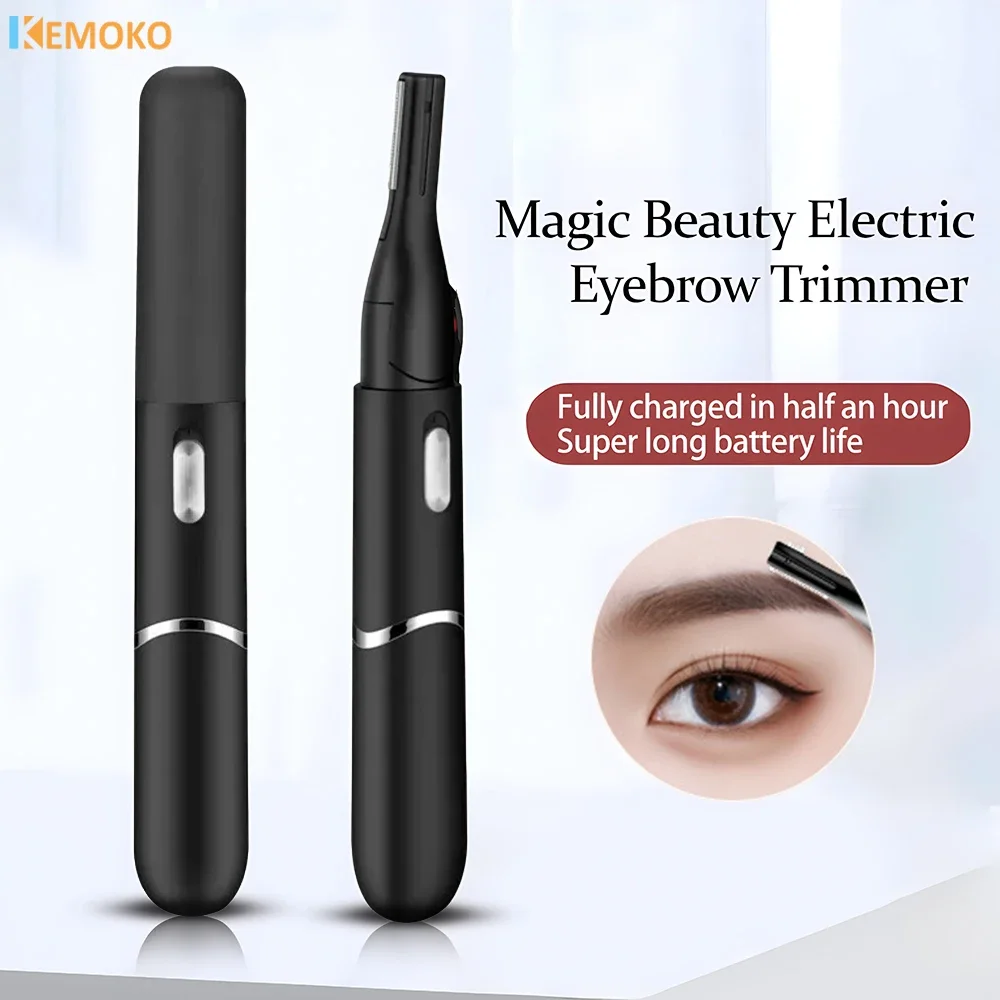 Electric Eyebrow Trimmer Razor Brow Shaping Portable Shaving Washable Hair Trimmer Razor Duals Cutter Head Design Tools