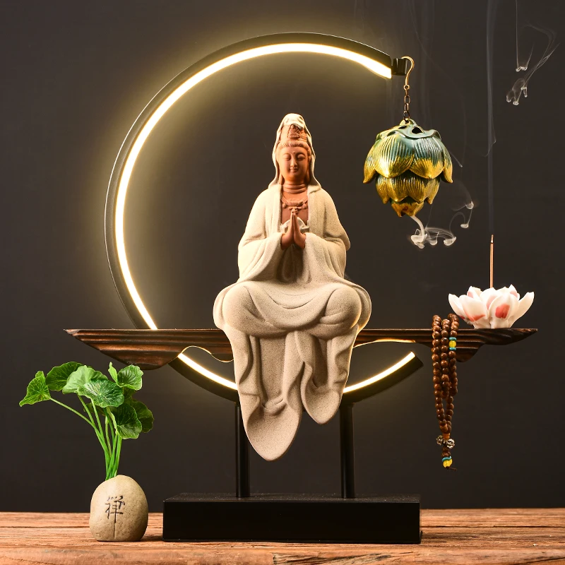 

Smoking Lotus Incense Burner Hanging Waterfall Incense Burner Pot Candle Diffuser Adornos Para El Hogar Elegantes Wall Decor