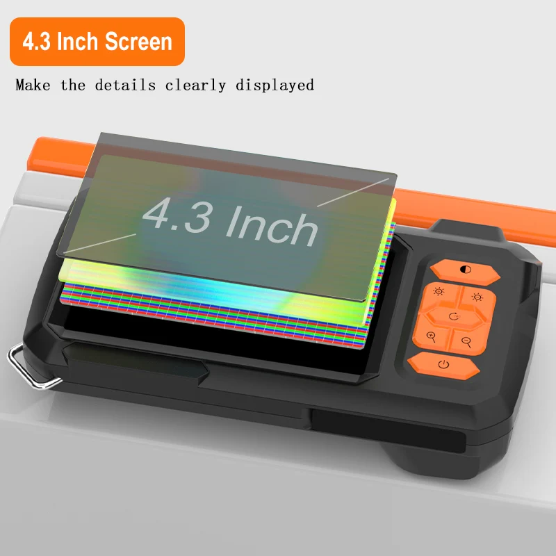 4.3'' IPS Screen Industrial Endoscope Camera Split Design 1-100m Rigid Cable Waterproof Inspection Car Pipe Camera Borescope 8mm 2