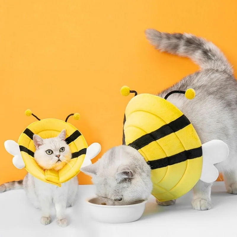 

New Pet Cone Collar Recovery Cone Adjustable Cotton Blends Neck Recover Cat Dog Printed Elizabeth Circle Pet Protection Collar