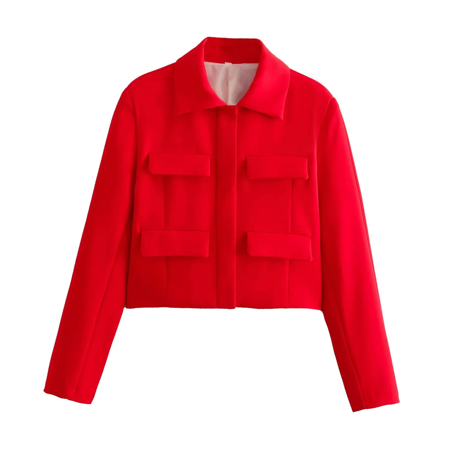 HH Fashion Solid Jacket For Women High Street Long Sleeve Covered Button Female Coat 2024 Spring Turn Down Collar Lady Coats