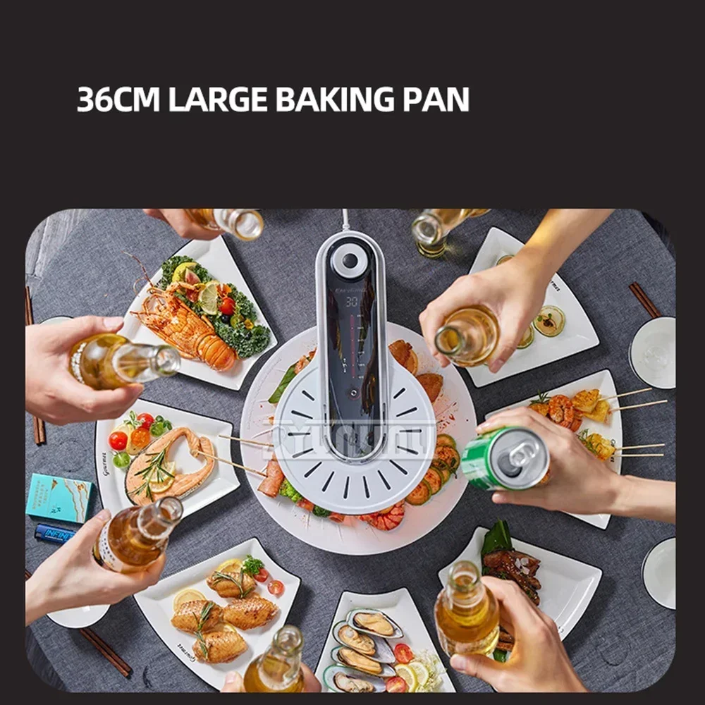 Electric Barbecue Grill Household Smokeless Electric Baking Pan Stove Multifunctional Rotating Barbecue Machine 4