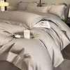 1000TC Egyptian Cotton Premium Solid Color Bedding Set Ultra Soft Comfortable Duvet Cover Elastic Fitted Sheet Pillowcases 4Pcs 2