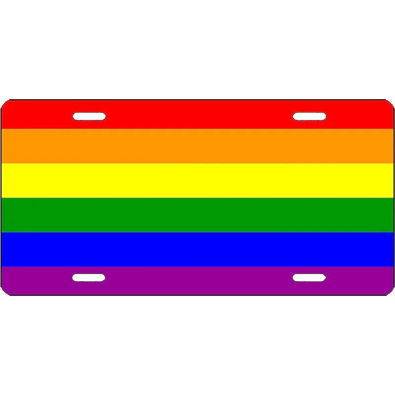 

Радужный Флаг ЛГБТ, номерной знак, автомобильная бирка, Радужный дизайн, праздничный подарок, лицензионный знак для геев, для мужчин и женщин, алюминий