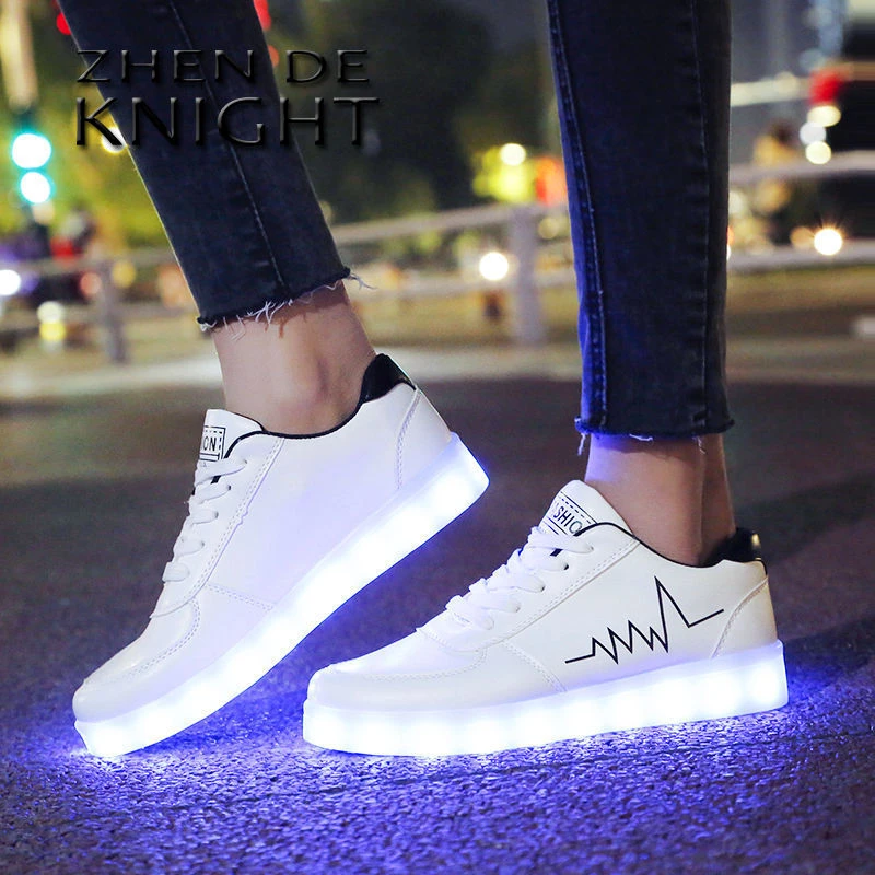 Zapatillas de brillantes niños y zapatos luminosos con suela iluminada y Led con carga USB, talla 30 deportivas| - AliExpress