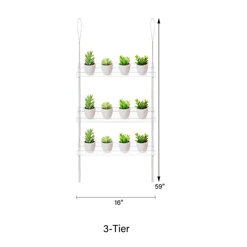 3-Tier Window Plant Shelves 16 Inch, Acrylic Adjustable Hanging Floating Shelf, Window Sill Extender For Indoor Plants