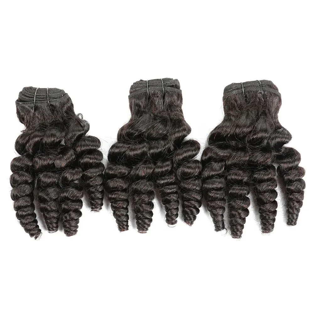 Blossom Curly Human Hair Bundles 10A Grade Curls 3bundle/set Human Hair Extension Brazilian Remy Loose Wave Bundles 14 16 Inch