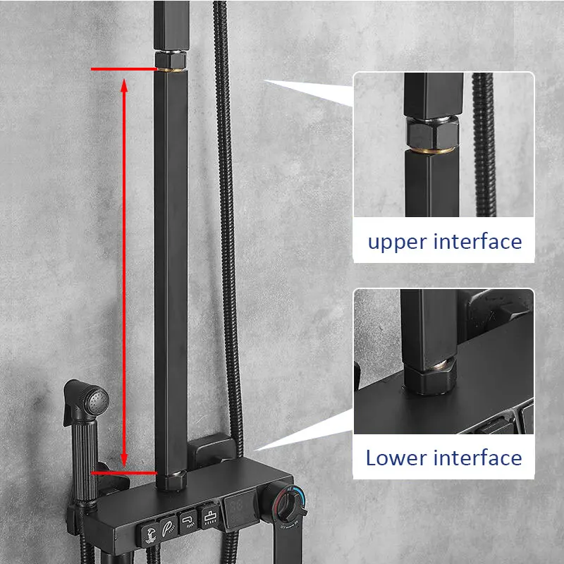 Bathroom Shower Faucet Extension Tube Shower arm Accessory Brass Tube Square Round 40cm shower pipe extension
