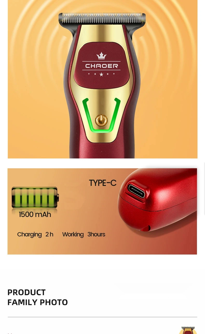 Mini Portable Electric Hair Trimmer - Rechargeable Bald Head Clipper