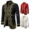 Men's Black Single Button Embroidery Suit Jacket Brand Stand Collar Slim Fit Wedding Groom Blazer Men Stage Singer Costume Homme 3