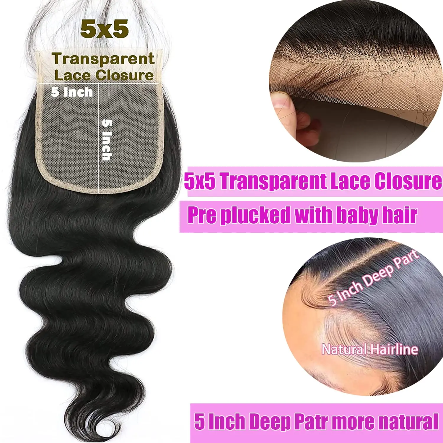 Body Wave Human Hair Closure Preplucked Transparent 2x6 Lace 4x4 5x5 13x4 Lace Frontal human hair closure,human hair frontal,human hair lace product
