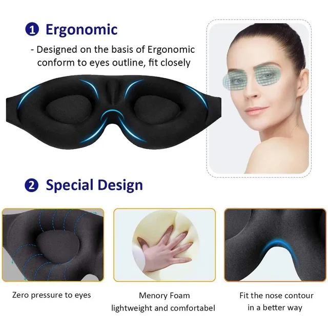 3D Contoured Sleep Eye Mask 2