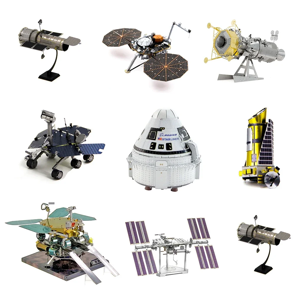 Esplorazione Dello Spazio 3D Puzzle In Metallo Shuttle Hubble Space Telescope Mars Rover Model Toy For Kids Creative Jigsaw Puzzle Gift Toys