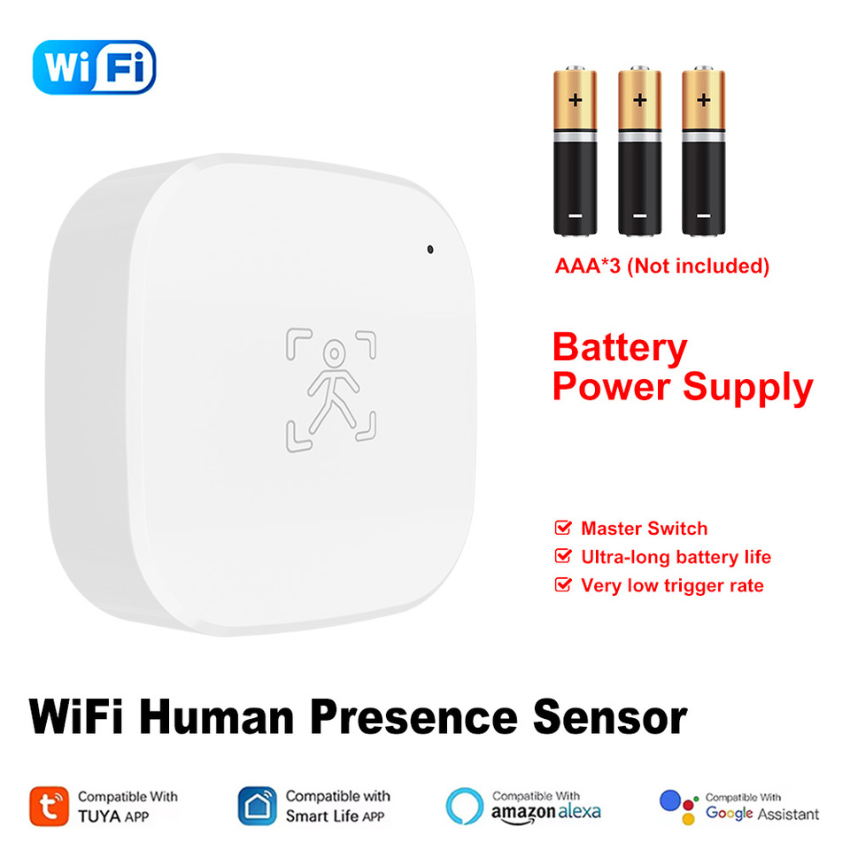 IHSENO 24G WIFI Human Presence Sensor Smart Human Body Sensor Radar Detector Motion Sensors Support Alexa Google  Assistant