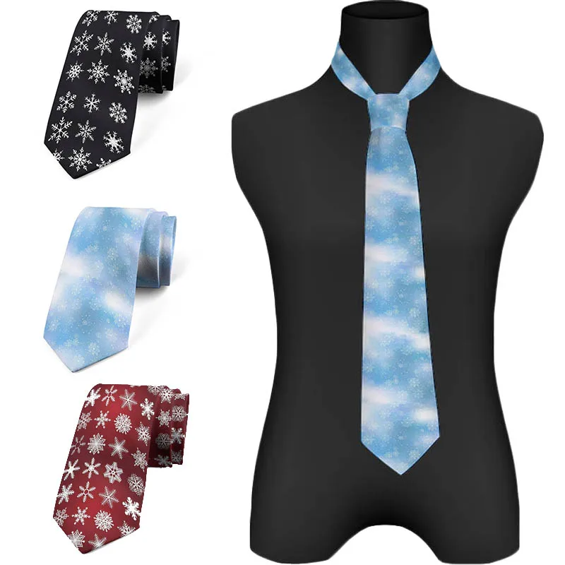 

Персонализированный галстук с рисунком снежинки, Модный повседневный Новый галстук, мужские уникальные аксессуары, свадебные аксессуары, деловые подарки