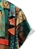 2024 Men's Fashion Retro Printed Short Sleeve Shirt Men's Hawaiian Printed Shirt Retro Totem Print Men's Oversized Tops SIZE 5XL 4