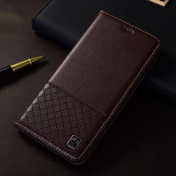 Genuine Leather Flip Slot Wallet Phone Case Cover for Xiaomi 14 (Coffee)