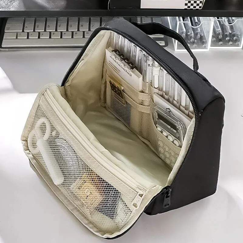 Large-Capacity 9-Layer Multi-Functional Canvas Pencil Case