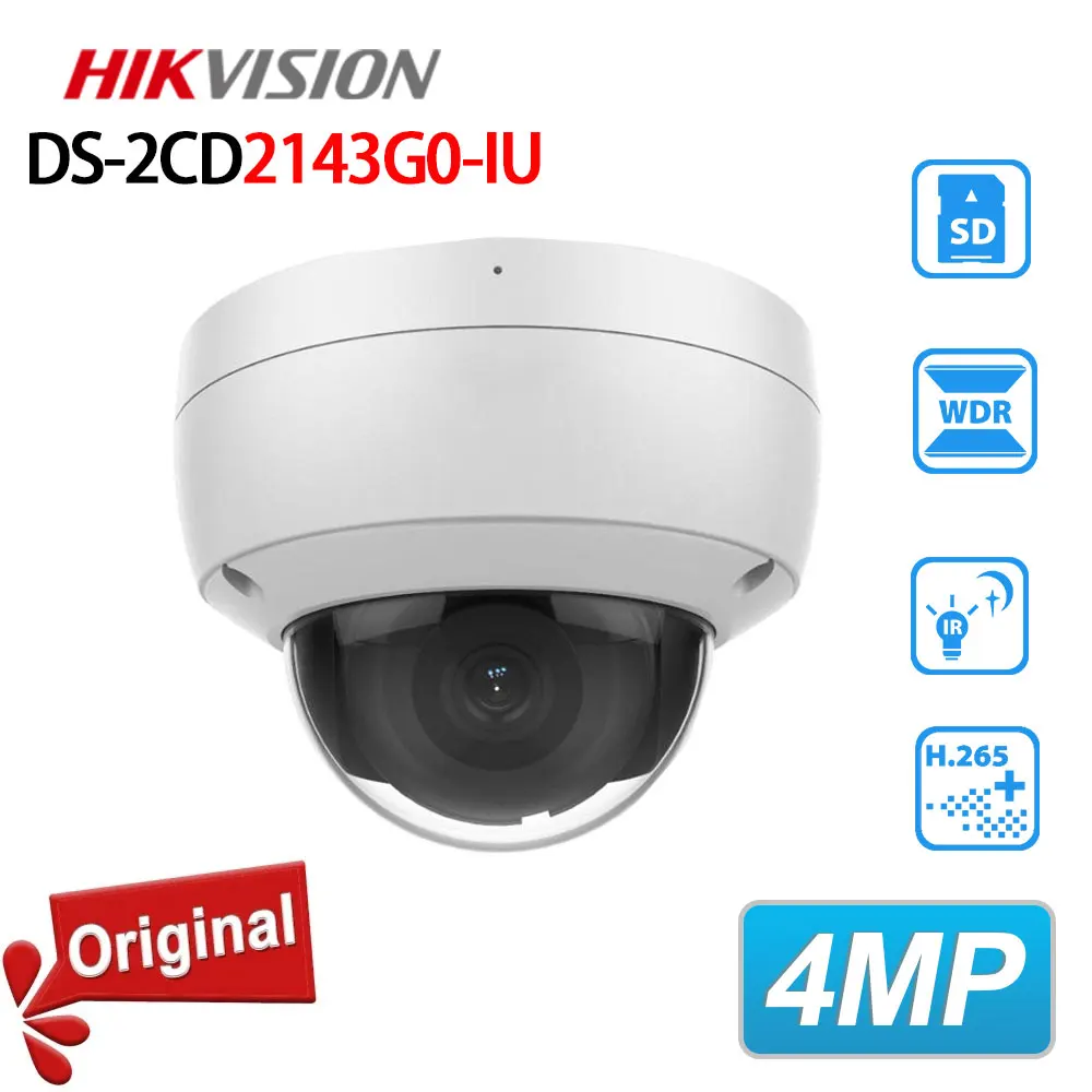 Hikvision Original DS 2CD2143G0 IU 4 MP Built in Mic Fixed Dome Network