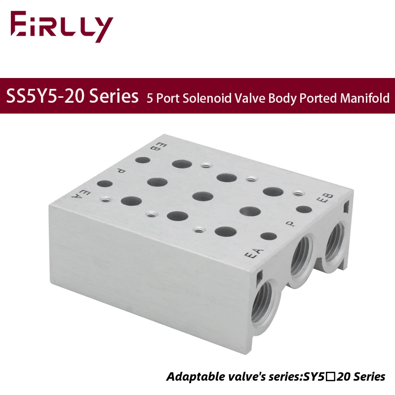 SS5Y520 Series 5 Port Solenoid Valve Body Ported Manifold for SY5[ ]20