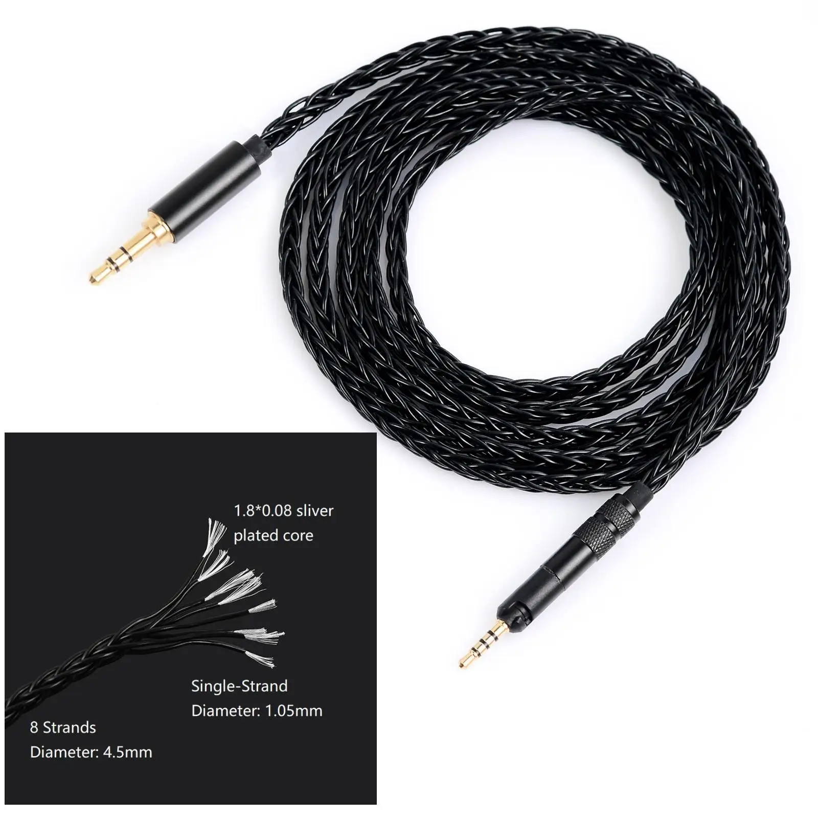 Koceta Silver Plated Copper 3.5 4.4 Replacement Headset Cable For Sennheiser HD598 HD560S HD558 HD518 HD599 M50x M40x M70x M60x