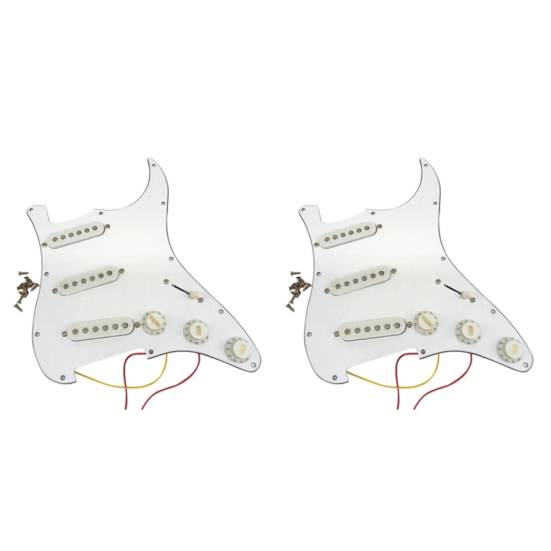 

2X Single Coil Pickup SSS Electric Guitar Loaded Prewired Pickguard Scratch Plate Strat 11 Holes 3Ply For ST SQ Guitar