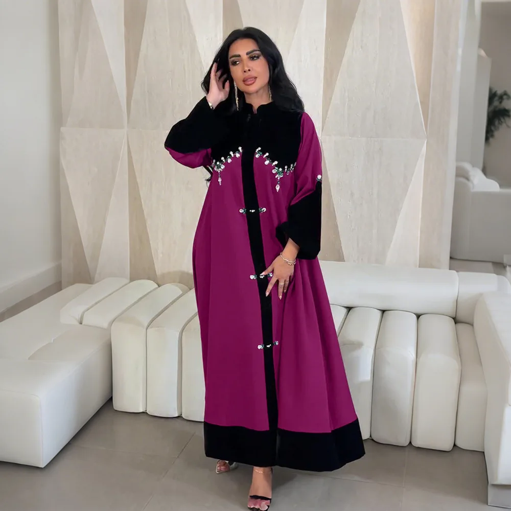 فستان ماكسي نسائي مطرز من المخمل للعيد دبي تركيا ع...