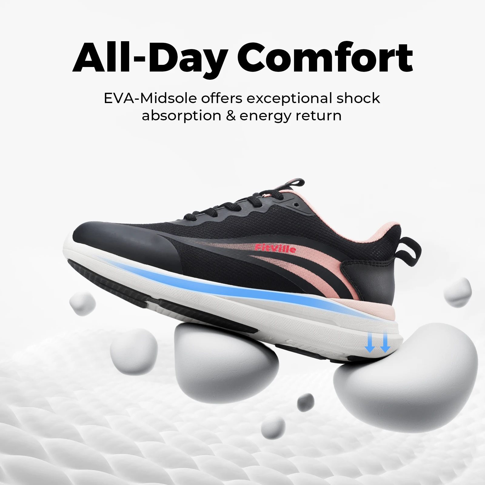 FitVille Women's Shoes Comfortable Wide Running Athletic Workout Gym Cross Training Sneakers for Foot and Heel Pain Relief 5