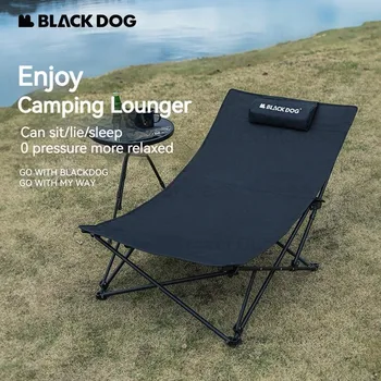 네이처하이크 BLACKDOG 캠핑 라운지 의자, 사무실 낮잠 침대, 가정용 안락 의자, 접이식 해변 낚시 의자, 베개 포함 야외 의자