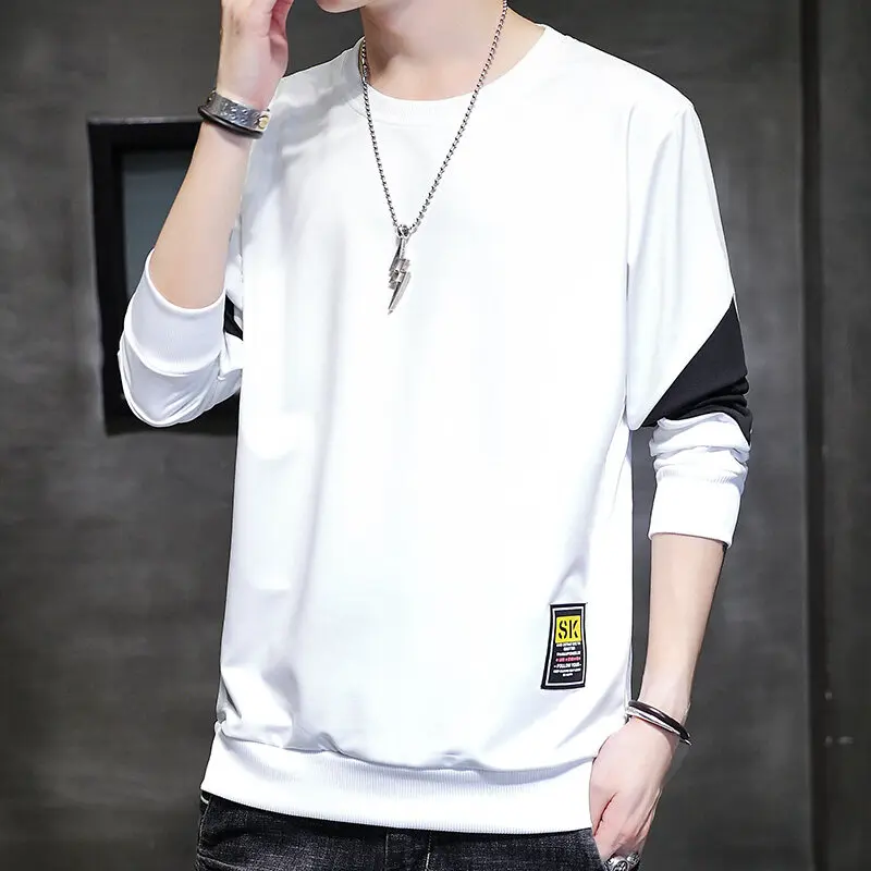 Casual Loose Long Sleeve Pullovers Men's Clothing Stylish Spliced Youthful Vitality 2024 Spring Autumn O-Neck Korean Sweatshirts