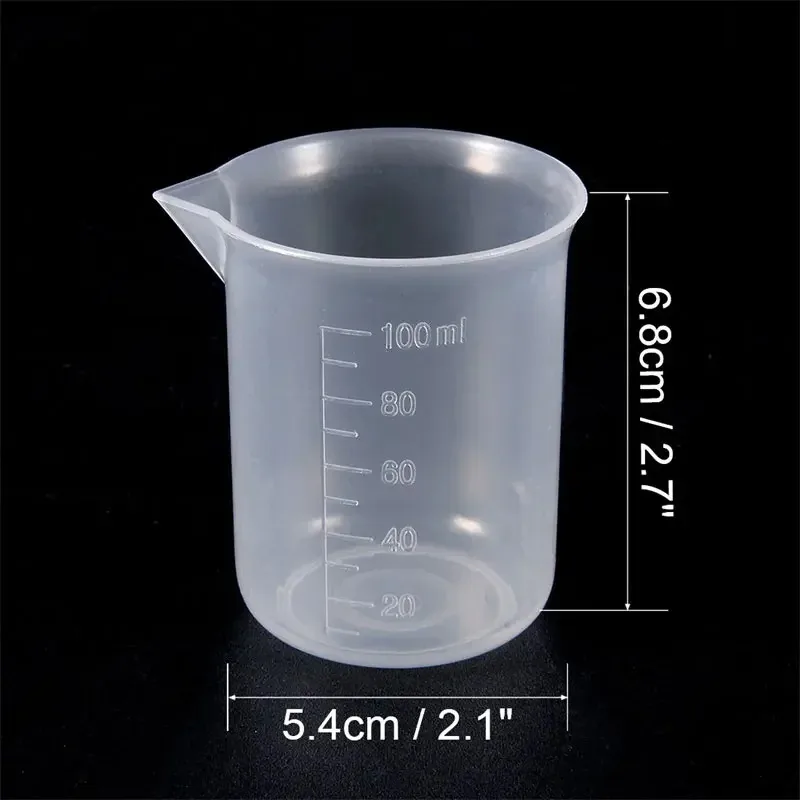 Measuring Cup 100ml Mixing Cups Plastic Liquid Container Epoxy Resin Scale Beaker Chemical Laboratory Cups Kitchen Baking Tools