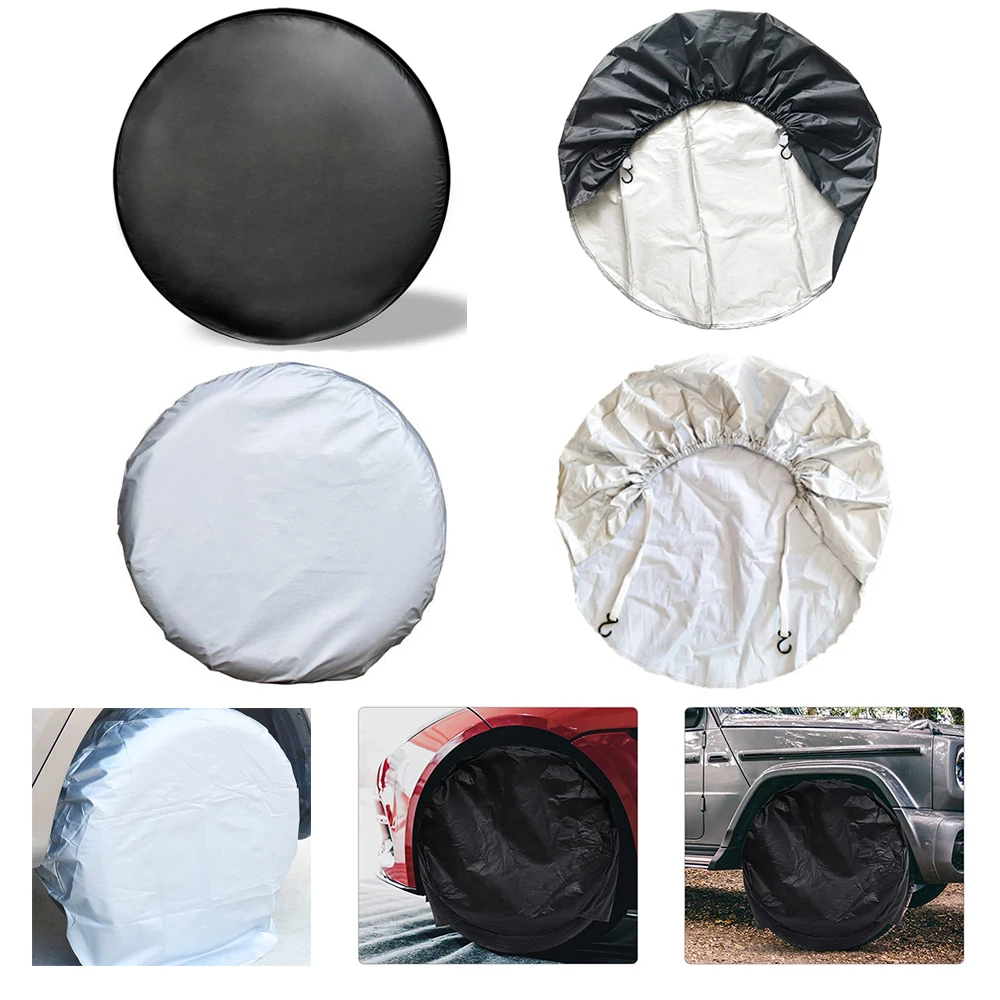 

4pcs 27 inch-29 inch Waterproof Oxford Tire Covers Car RV Trailer Camper Tyre Anti-dust Sunproof Protector Bag White