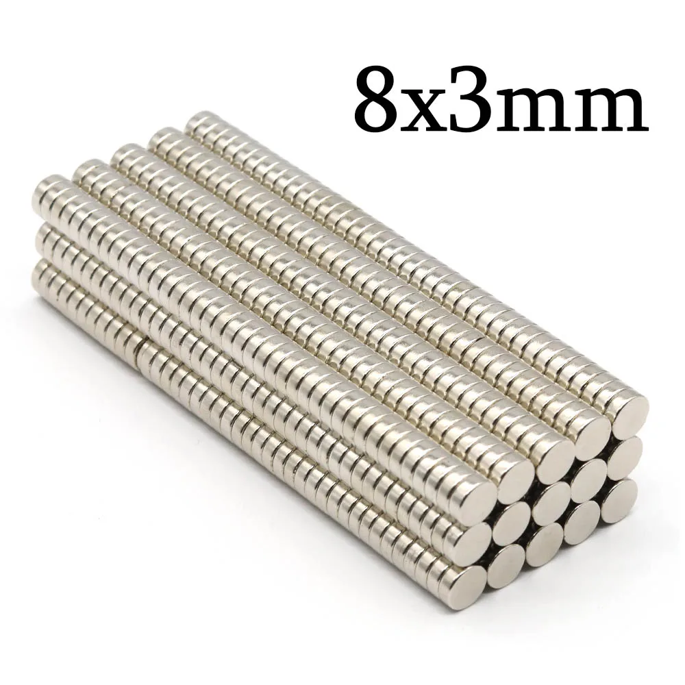 8mmx3mm Superstarker Runder Neodym-Magnet Leistungsstarke Magnete N35 Kleiner Permanenter Magnetischer NdFeB Kühlschrankmagnet 8x3 – Detail 1