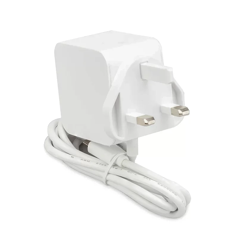 Tipo-C 5A, 27W, PSU, Cabo 1.2M, 100-240V, US, Plug UK, Novo