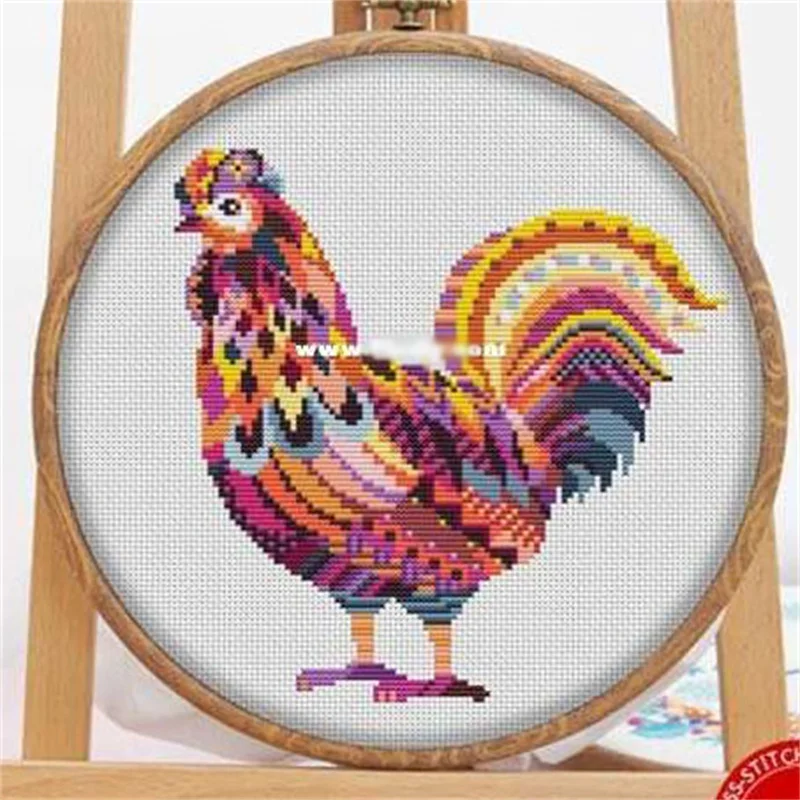 ヴィンテージ刺繍クロス＆ハンドメイド刺繍·͜· ♡ 刺しゅうキット 『ぬりえみたいなクロスステッチ バード No.9903